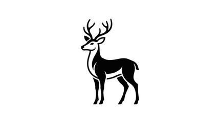 Fototapeta premium Minimalist Black and White Deer Logo Illustration