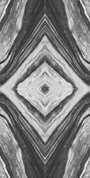 Vertical Symmetrical Dark Gray Marble Texture with Diamond Pattern, Abstract Bookmatched Stone Background for Luxury Interior Design and Modern Architecture Wall Decor Backdrop