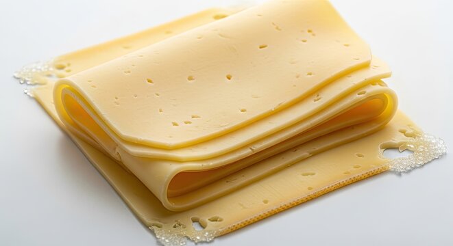 Slices of processed cheese product.