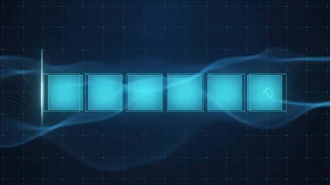 Abstract OTP verification animation validates a temporary authentication sequence through secure identity checking without displaying readable codes or numbers.
