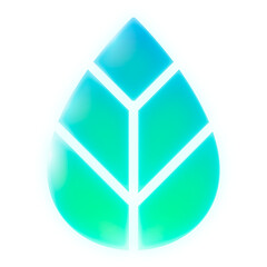 Obraz premium Leaf, environment png icon sticker, neon glow design on transparent background