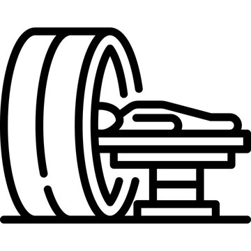 MRI Scan Machine outline icon. For presentation, graphic design, mobile application, web design, infographics or UI.