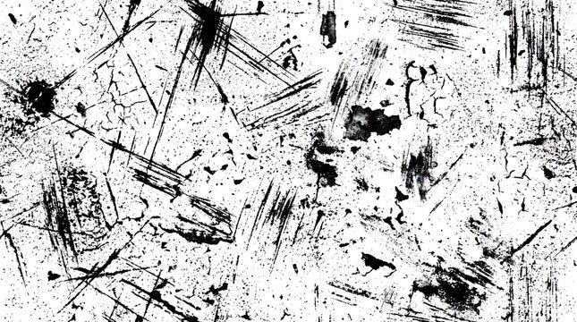 Black Ink Grunge Texture and Brush Strokes Background