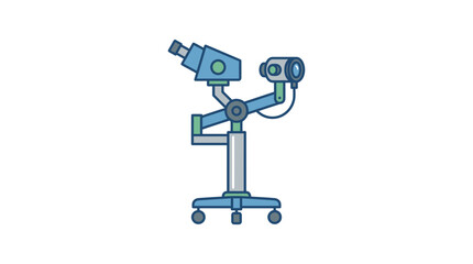 Fototapeta premium Medical Microscope with Camera on Stand, Isolated, Scientific Equipment