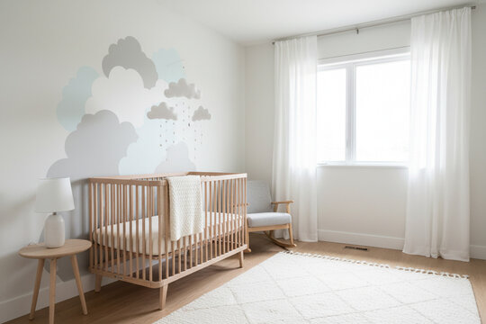 interior of a room with a bed
