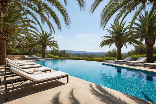 swimming pool in the tropical resort