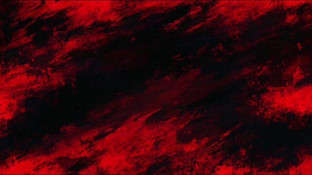 Fiery Volcanic Red And Charcoal Black Abstract Grunge Background With Random Magma Brush Strokes For Intense Action Video Projects