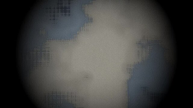 Abstract globe digital planet rotation footage with line texture background