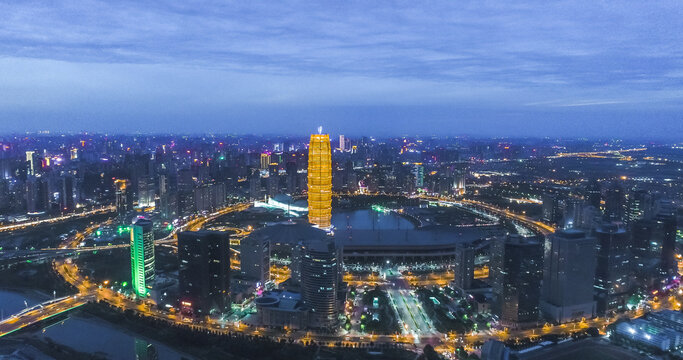 Zhengzhou Zhengdong New District Night View, Henan China