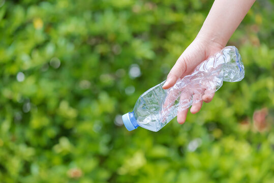 Plastic bottles waiting to be taken to recycle.