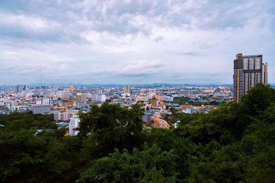  Viewpoint Pattaya Beach in Pattaya city Chonburi,Thailand, Transport Bus stop for tourists