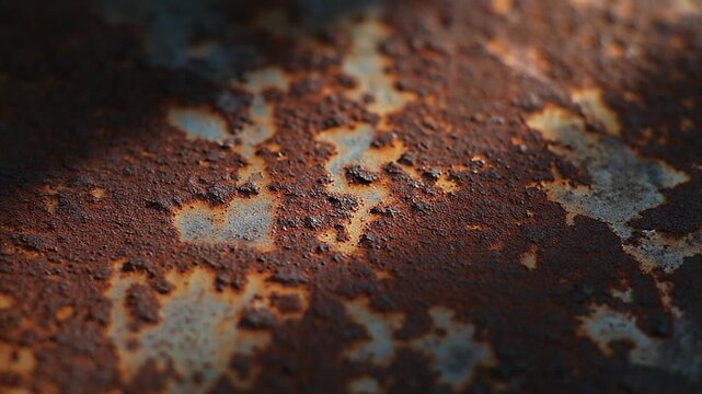 赤茶色に広がる錆の質感