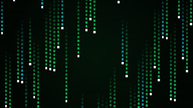 Matrix Digital Rain Animation with Cascading Streaming Code Columns and CRT Scanlines 4K
