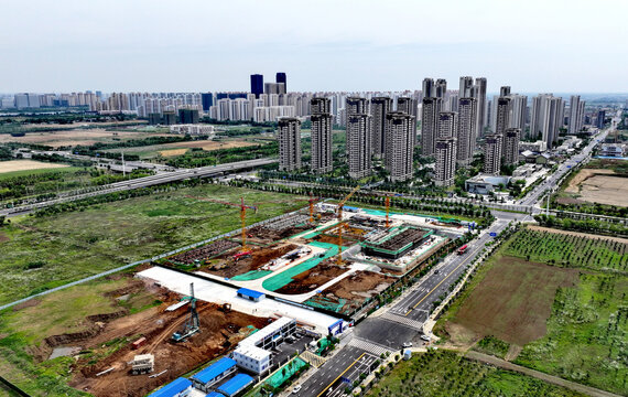 Xiangyang Affiliated Middle School Construction Project - Aerial Site View