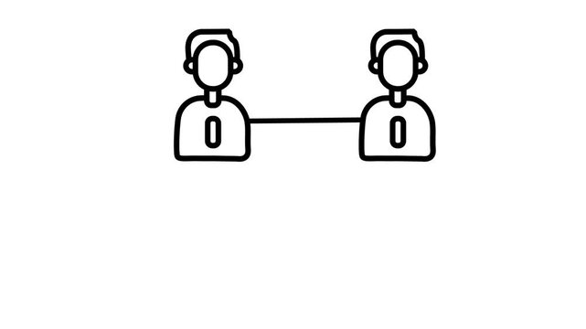Minimalist family tree and genealogy structure animation vector icon line art