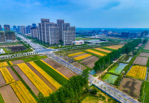 Xiangyang Urban Development Meets Rural Agriculture - Aerial View