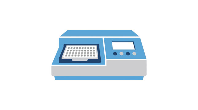 PCR machine with plate, scientific equipment isolated