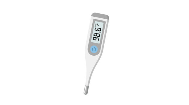 Digital Thermometer Isolated Showing 98.6 Fahrenheit, Medical Device