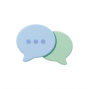 Two speech bubbles icon with three dots in conversation style isolated on transparent background
