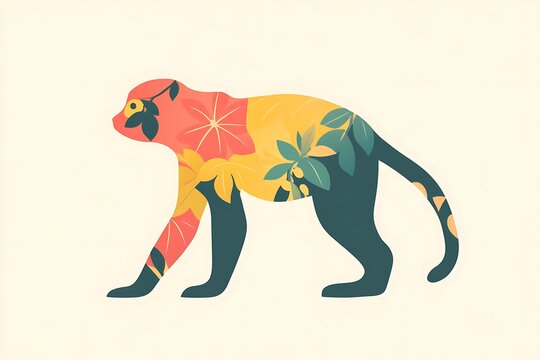 Colorful monkey in tropical setting