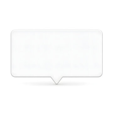Speech bubble shape message box isolated on white background, suitable for chat notifications, communication mockups, and text dialog overlays.
