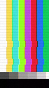 Colorful television test pattern showing vertical bars of different hues creating a vibrant and visually appealing abstract background for graphic design projects