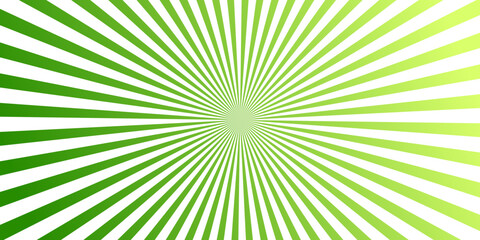 Fototapeta premium Radial green and white lines emanate from a central point, creating a dynamic burst effect suggestive of energy and growth, ideal for graphic design elements.