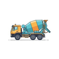 Fototapeta premium Modern Concrete Mixer Truck Illustration Isolated on White Background