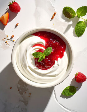 Yogur griego con mermelada