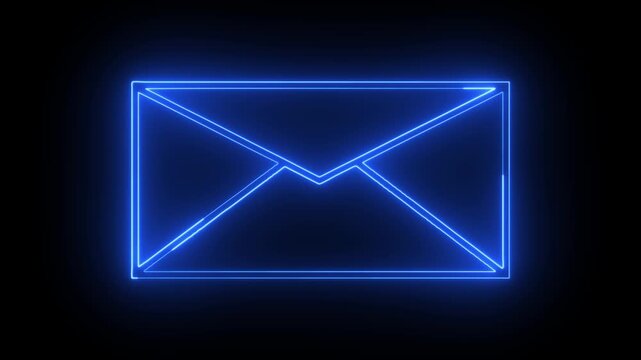 Glowing neon message box icon animation video notice receive massage animated sign symbol. Message mail box, 4k. Pulsing Neon yellow Message Box Animation: