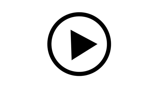 play icon, video play icon for website and mobile design animation on white background.