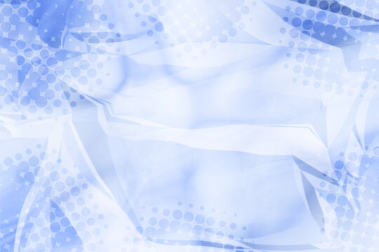 Abstract blue background with halftone effects and a crumpled paper texture