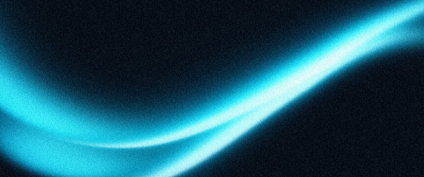Blue Abstract Gradient Background with Glowing Light Wave, Grainy Noise Texture and Dark Modern Surface for Technology, Posters, Wallpapers, Banners, Social Media, Covers and Digital Design