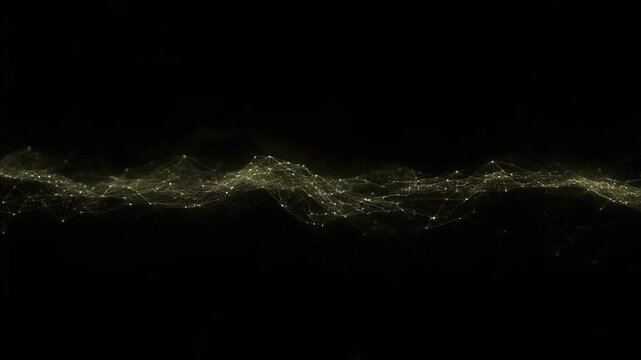 Abstract digital network of glowing connected points on dark background