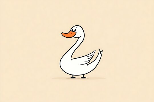 Cheerful cartoon duck