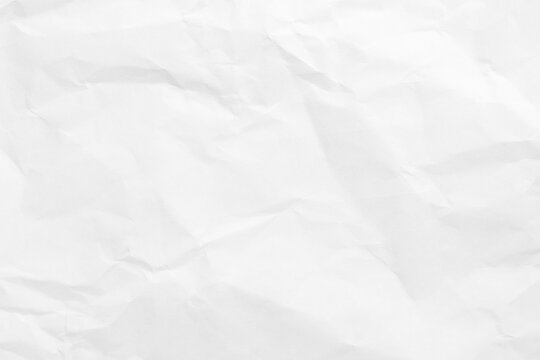 White crumpled paper texture background, wrinkled empty paper pattern with copy space for text.