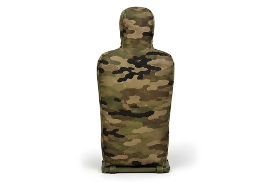 Military Training Decoy Target with Camouflage Pattern Isolated on White Background