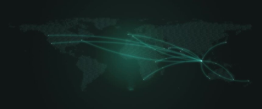 Cinematic widescreen turquoise map pulses anamorphic seamless loop