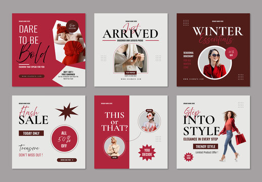 Fashion Sale Social Media Post Template Layout