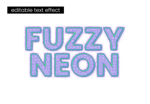 Fuzzy Neon Editable Text Effect