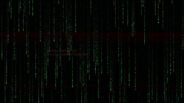 Green matrix code digital data stream cyberpunk visuals green code futuristic code