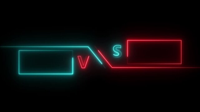 Versus Animation, Vs text fire Animation, versus match Animation. VS versus bars neon animated versus vs bars neon line animation.4k motion video.