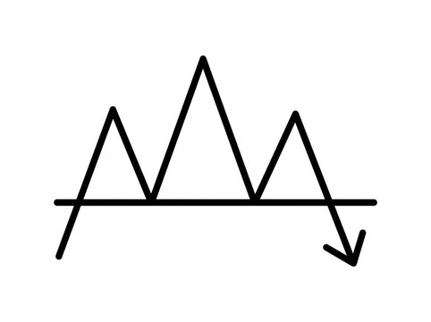 Simple abstract arrow line graph with upward and downward trends