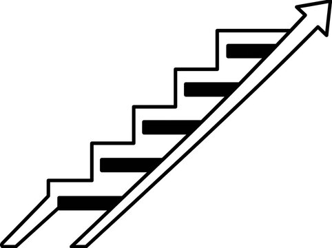 Upward arrow with progress steps illustration
