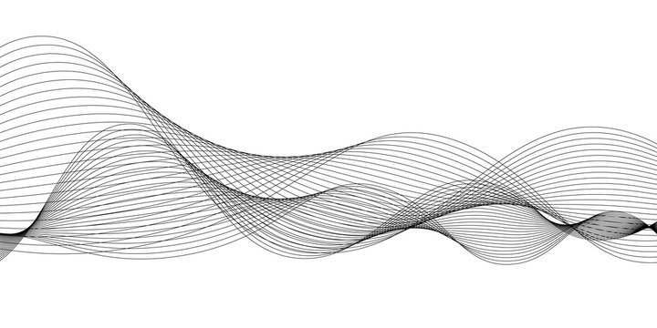 Abstract wave element for design. Digital frequency track equalizer. Stylized line art background. Vector