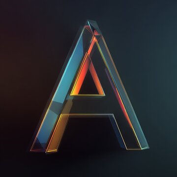 Colorful geometric letter a alphabet shape