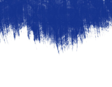 Vibrant blue paint brush stroke texture with a rough, distressed edge, isolated on transparent background, ideal for artistic backgrounds and design elements.