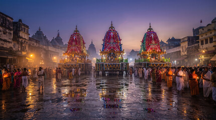 Fototapeta premium Grand Rath Yatra Chariot Procession Festival Devotees Celebration Puri I