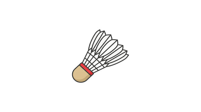Badminton Shuttlecock Icon - Feather Birdie Sports Vector