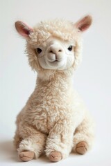 Naklejka premium Stuffed animal alpaca mammal cute pet.